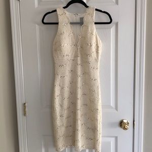 Sparkly cream colored mini dress